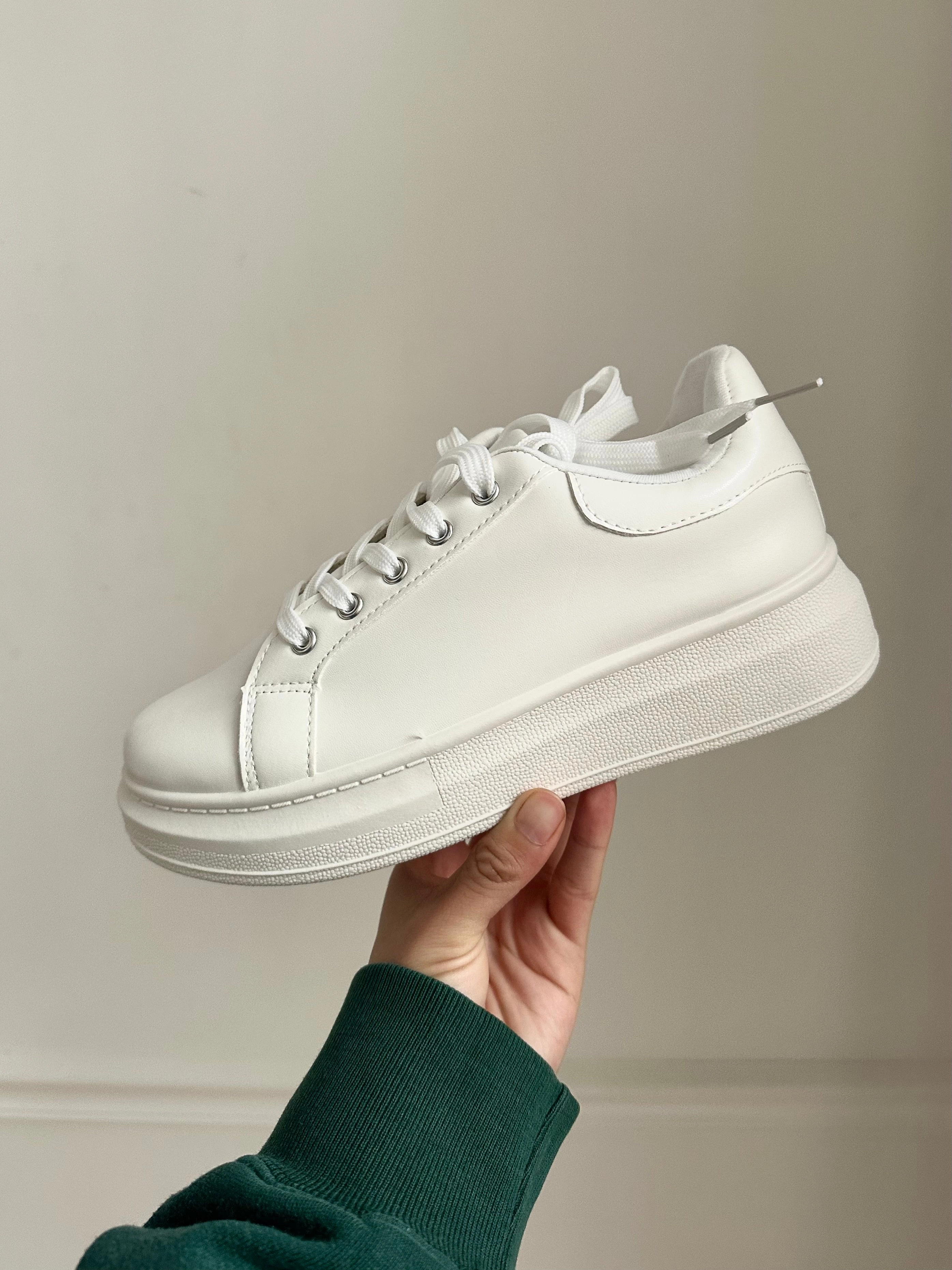 Classic White Platform Sneaker Joya Mary Jane Leather Shoes