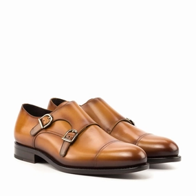 Double Monk cognac box calf Brogues Size 13