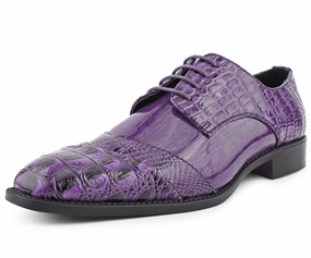 Lace-up Dress Shoes Bolano Bandit Men's Purple Croc Lace Up Dress Shoes