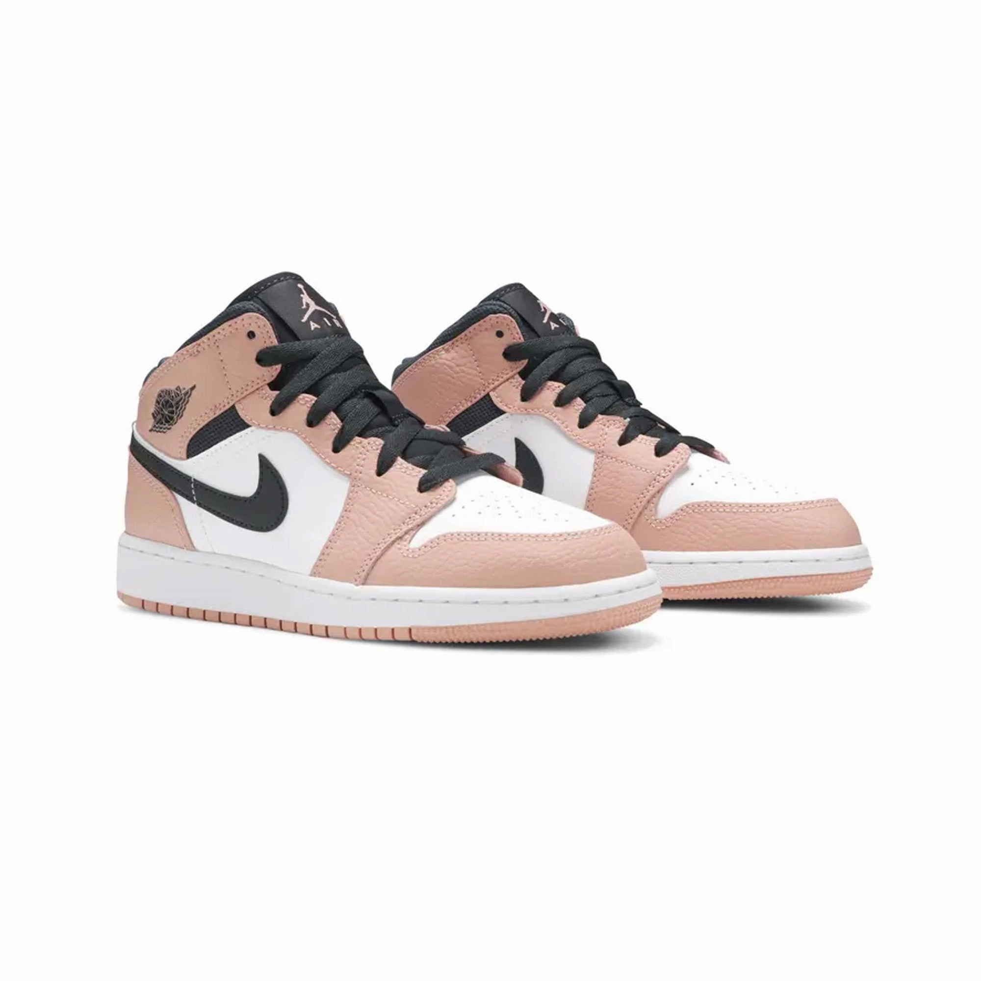 Black Basketball Shoes Air Jordan 1 Mid 'Pink Quartz' GS