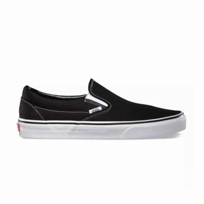 Vans Classic Slip On in Black White Faux Fur Slip Ons