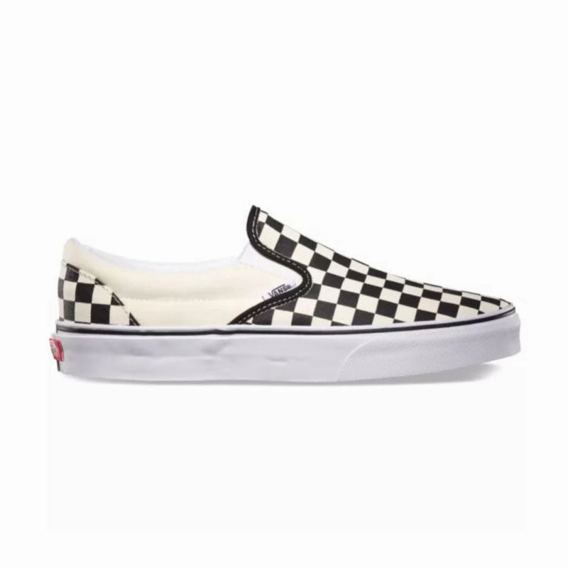 Vans Classic Slip On in Black White Slip On Canvas Sneakers