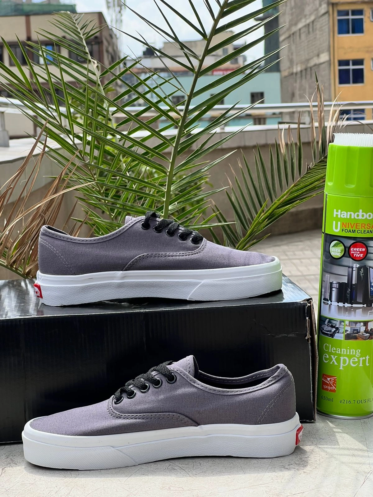 Vans Grey Canvas Sneakers Spd Compatible Casual Shoes