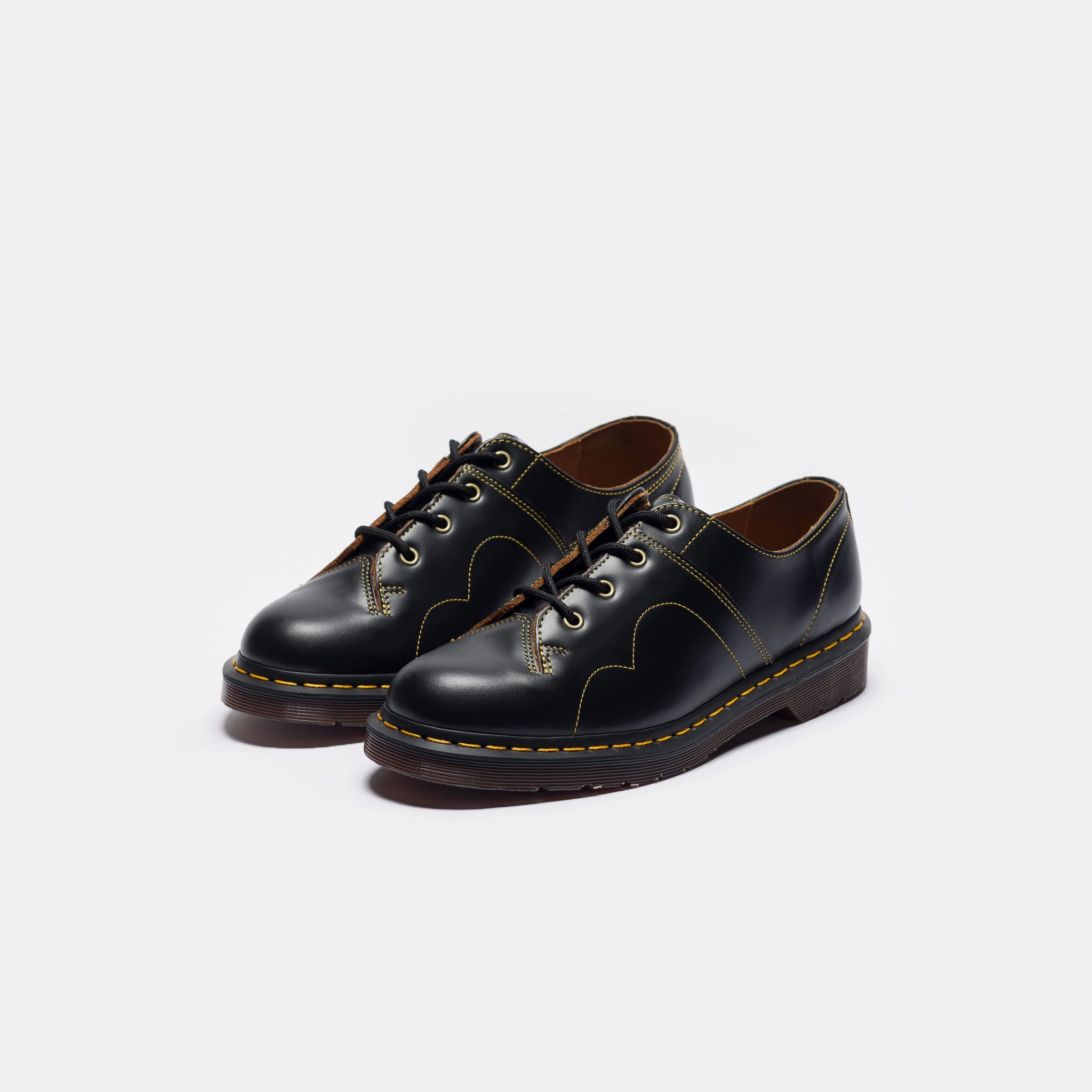 Lace Up Quality Shoes Church Vintage Smooth Derby in Black