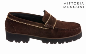 Vionic Suede Loafers Vm Zip Brown