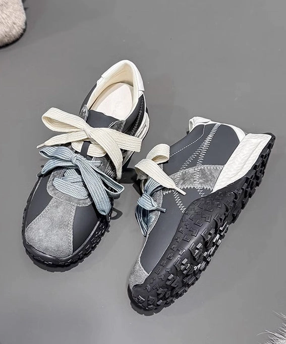 Casual Up Comfy Platform Shoes Navy Splicing Lace Mary Jane Halloween Shoe