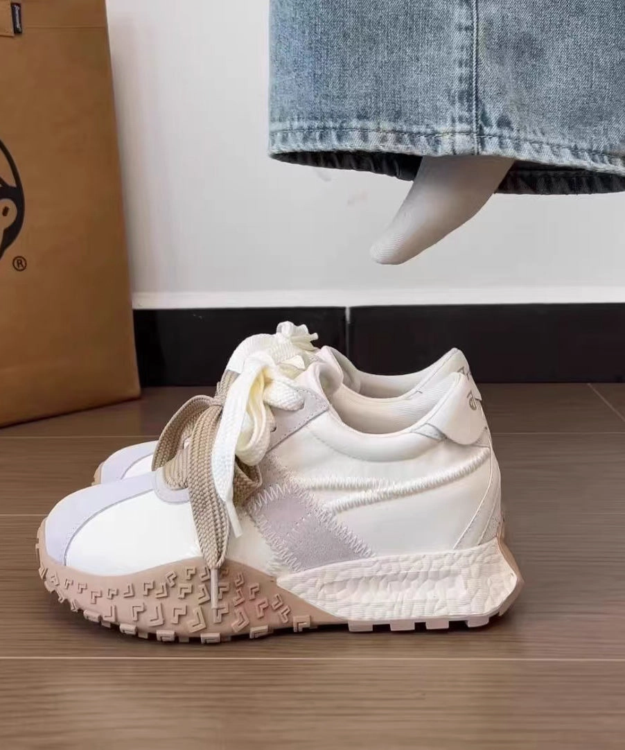 Casual Up Comfy Platform Shoes Navy Splicing Lace