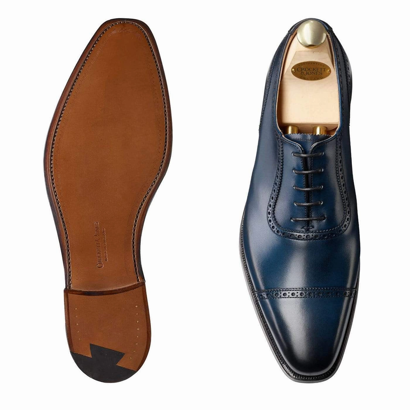 Westbourne Blue Burnished Calf Oxford Stud