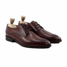 Auto Lace Up Shoes Turnhout - Men's Brown Calf Leather Derby Shoe
