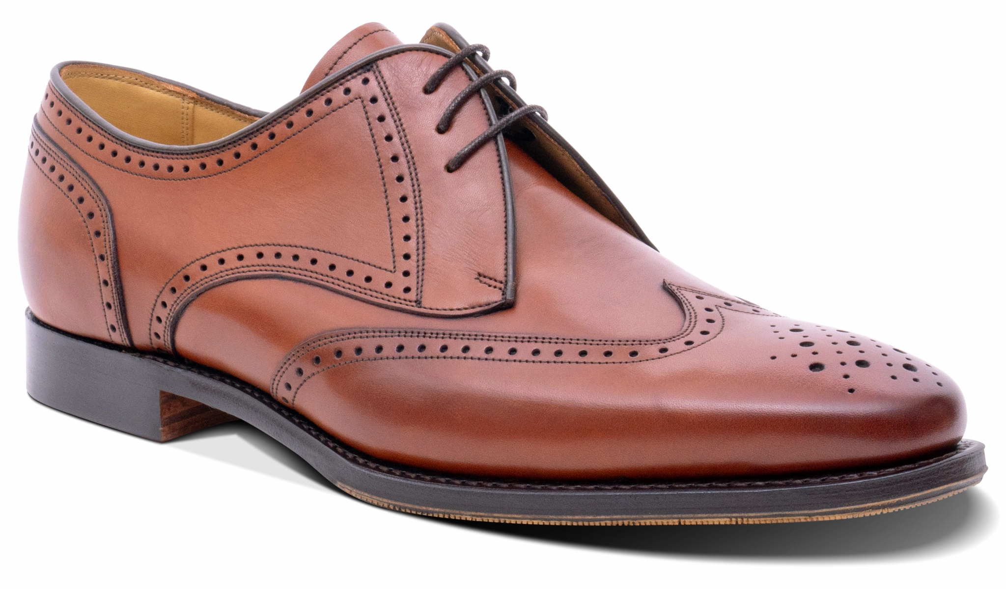 Lace Up Stiletto Shoes Bakewell - Chestnut Calf