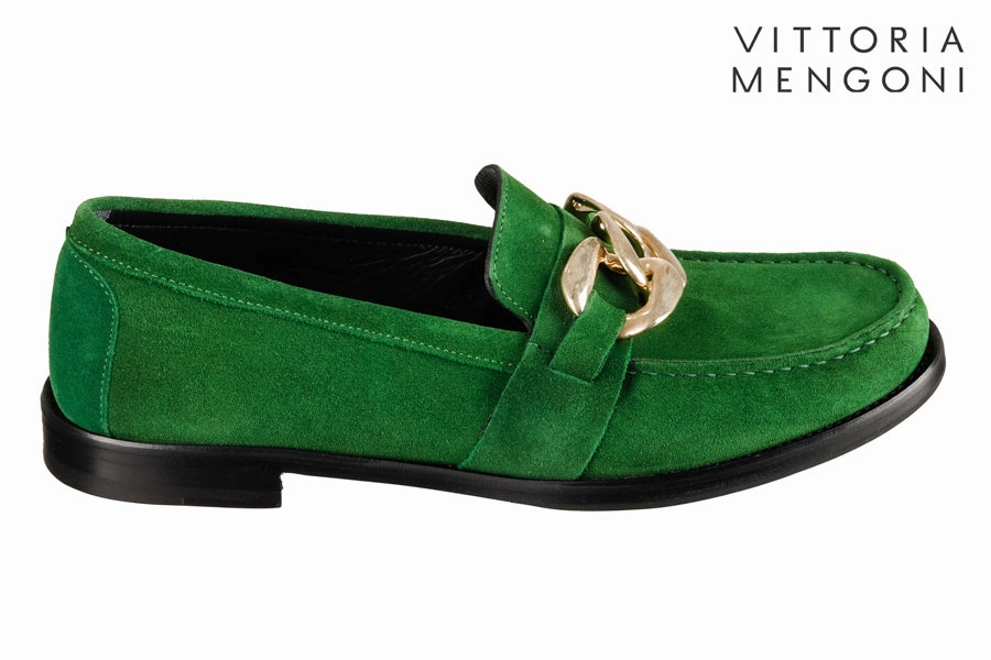 Vm Kermit Green Loafers With Slacks