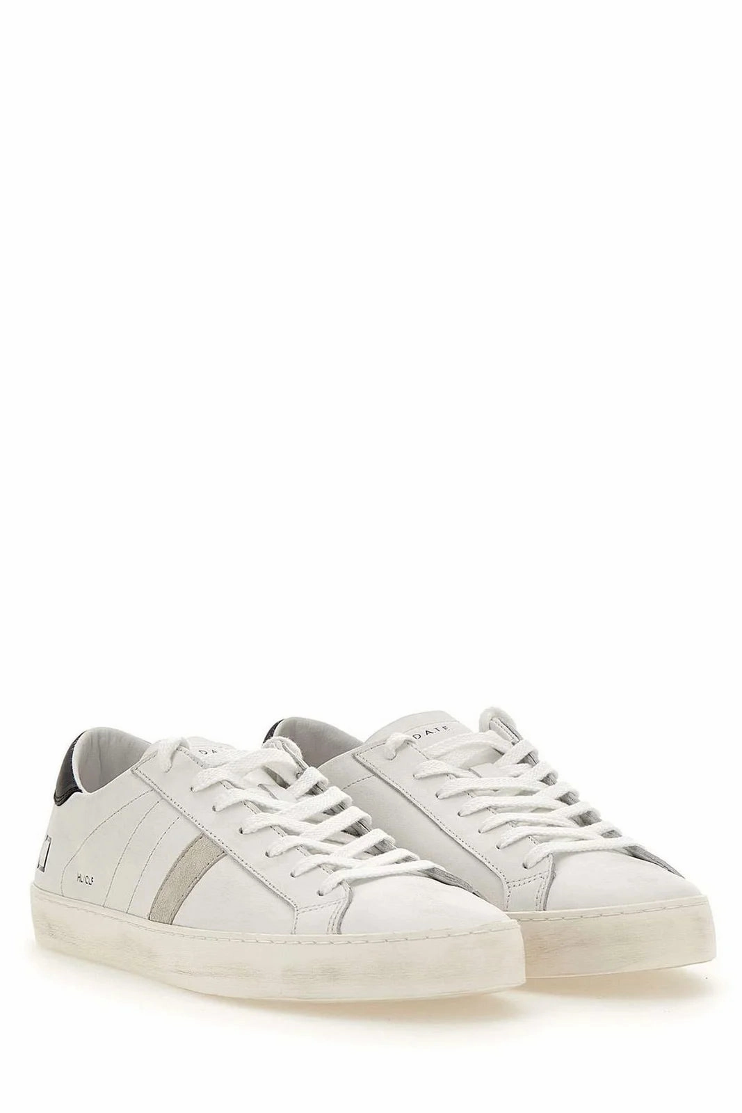 W Hill Low Tennis White/Black Leather Bow Tennis Shoes