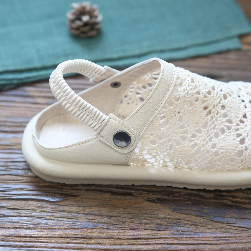 Redwing Casual Shoes Women Retro Hollow Canvas Flat Casual Sandals