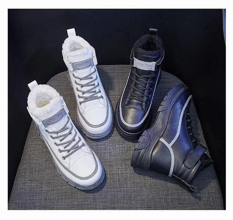 Mary Jane Shoes Round Toe Warm Thick Sneaker Boots