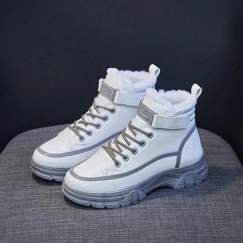 Mary Janes Shoes Drawing Warm Thick Sneaker Boots