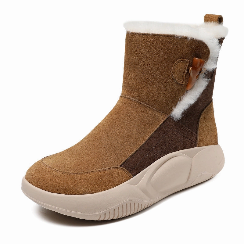 Women Retro Leather Casual Furred Snow Boots Kamik Snow Boots Review