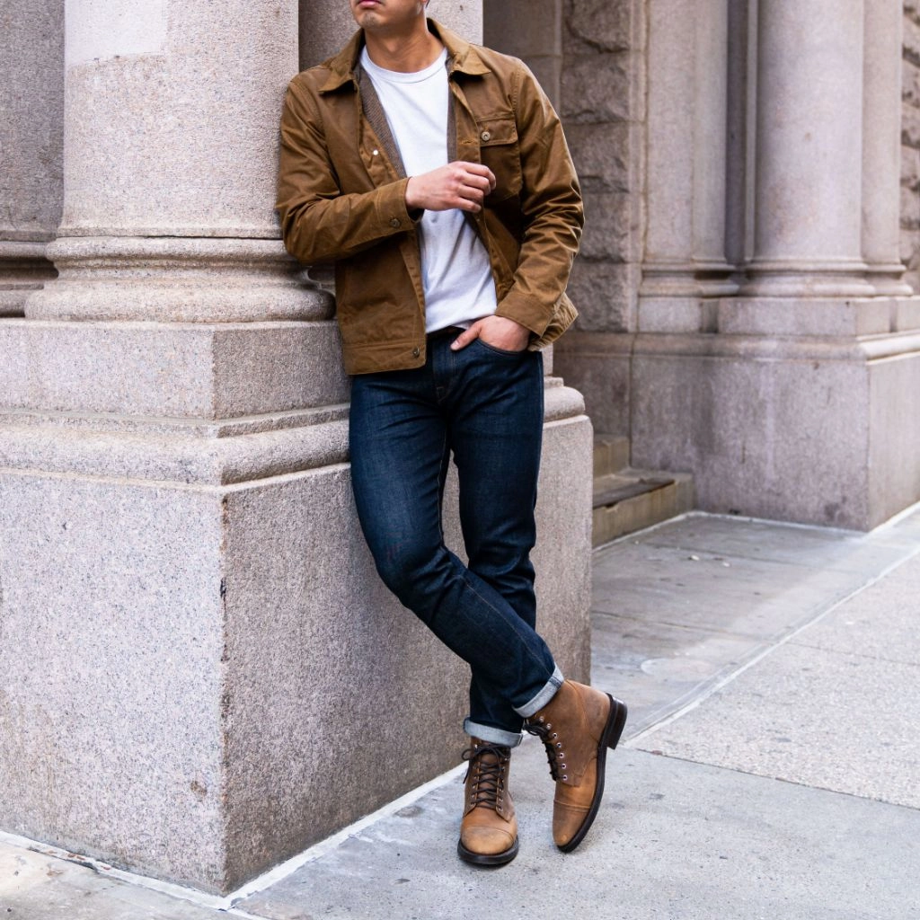 Waxed Canvas Field Jacket | Khaki Retro 1 Mid Se Casual Shoes