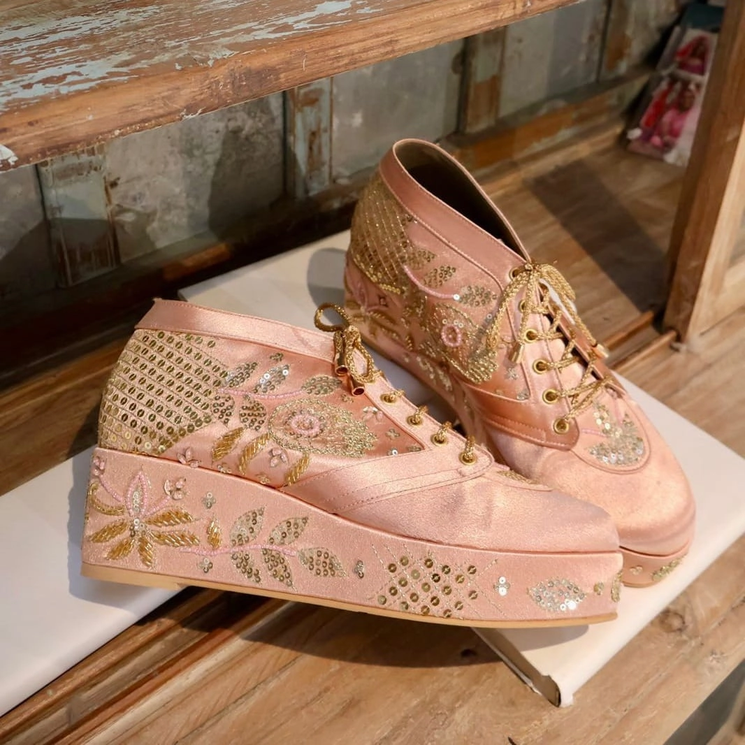 Pink Platform Sneaker Wedges | Tiesta Shoes Acne Studios Mary Jane Shoes