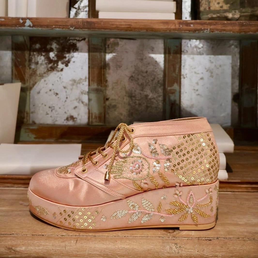 Mary Jane Shoes Winter Outfit Pink Platform Sneaker Wedges | Tiesta Shoes
