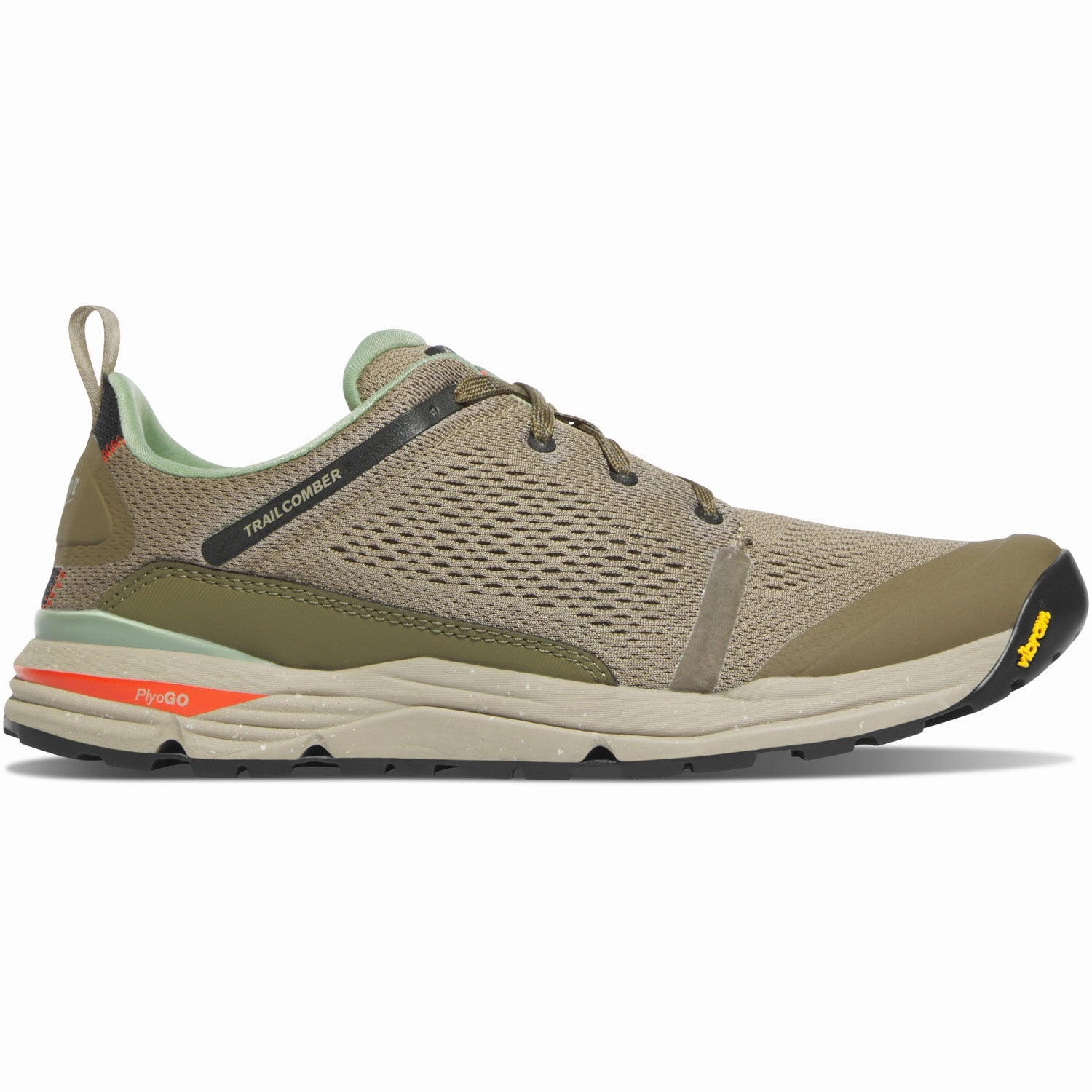 Rock Climbing Shoes Used Danner Mens Trailcomber Timberwolf/Cargo Green Knit Hiking Shoes