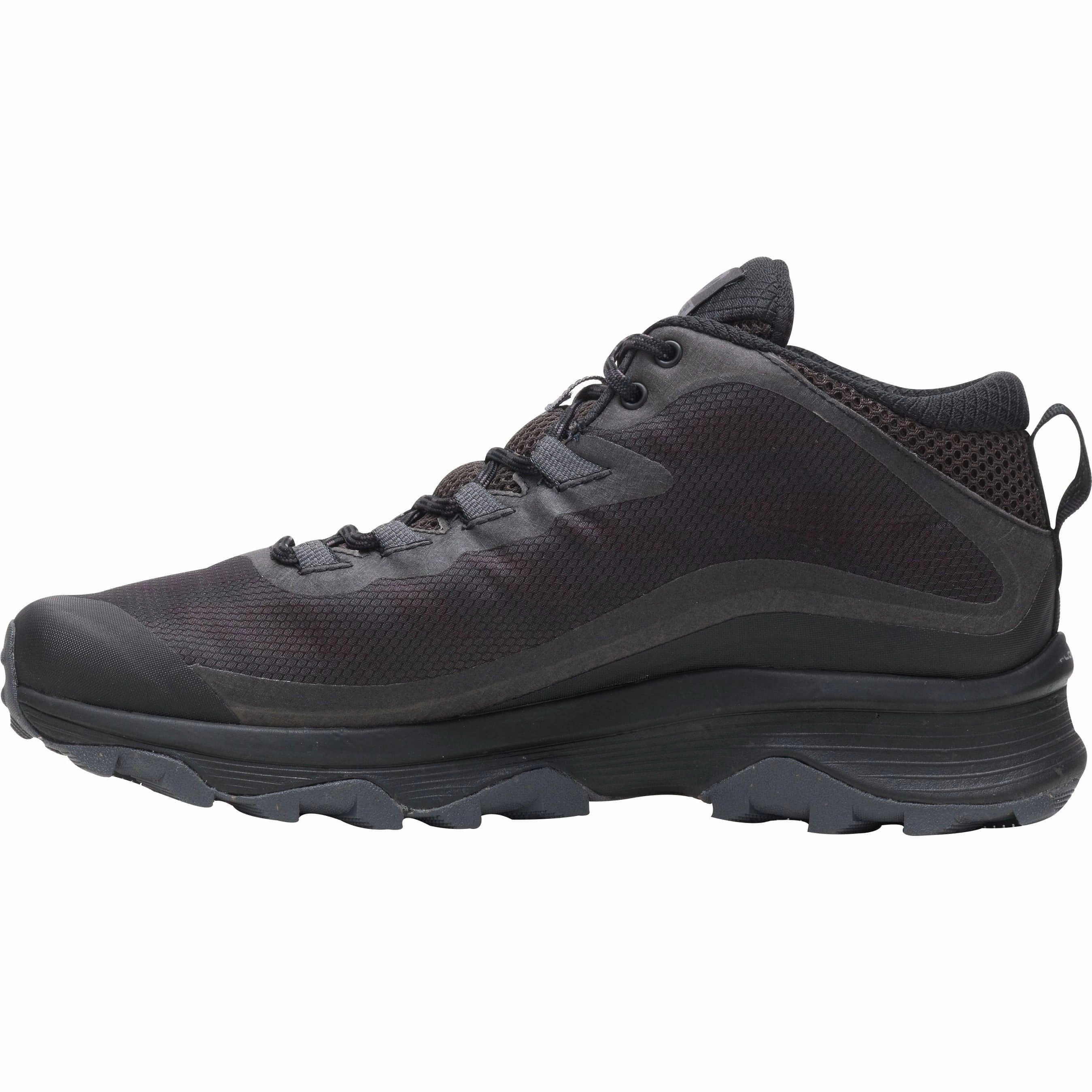 Merrell Moab Speed Mid GORE-TEX Mens Walking Boots - Black Hiking Shoes For Narrow Feet