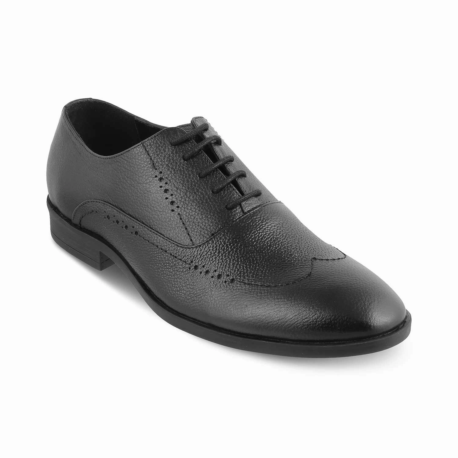 The Alberta Black Men's Oxford Brogue Lace Ups Tresmode Quarter Brogues