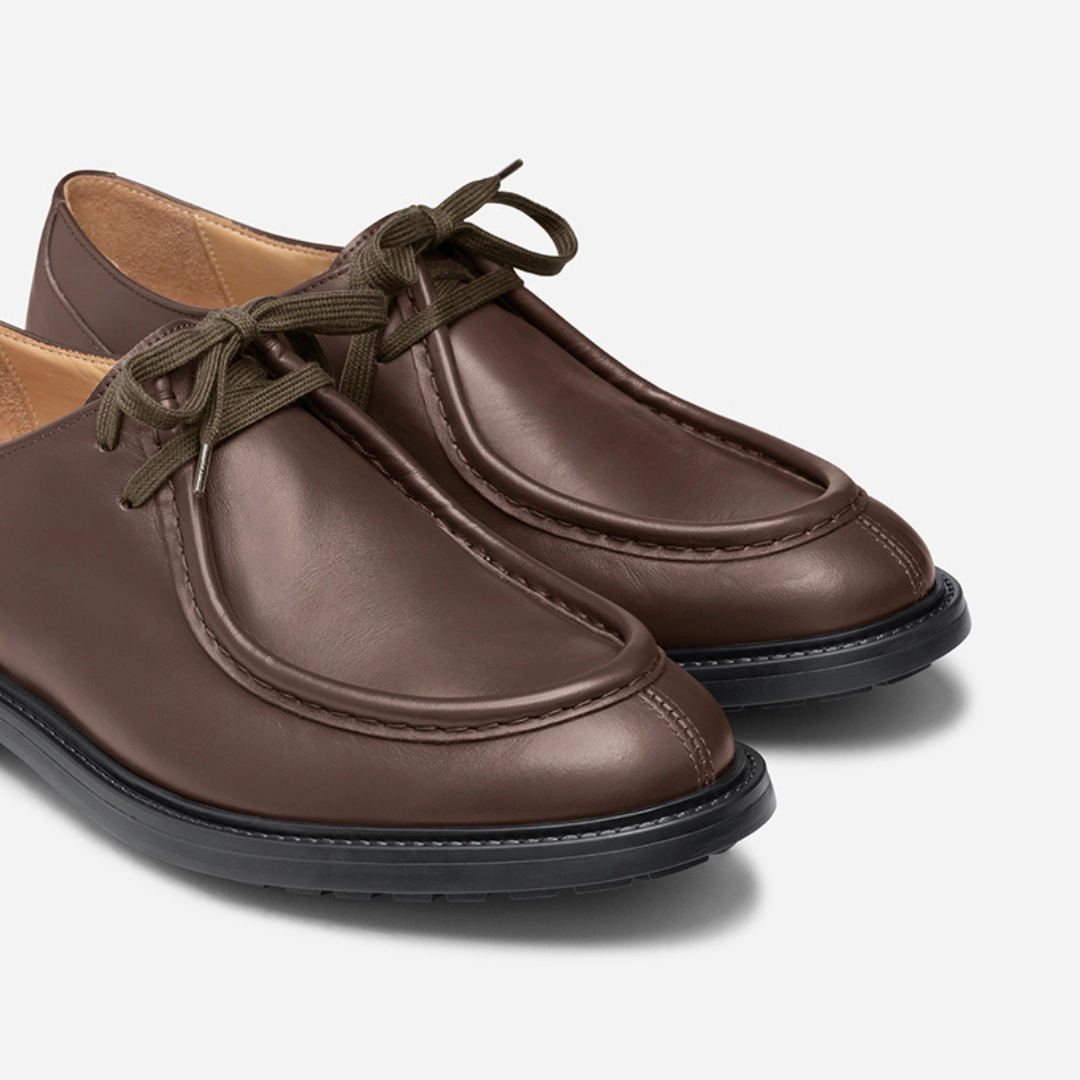 Summer Lace Up Shoes Men's Brown Leather Tuscan Moc Boot