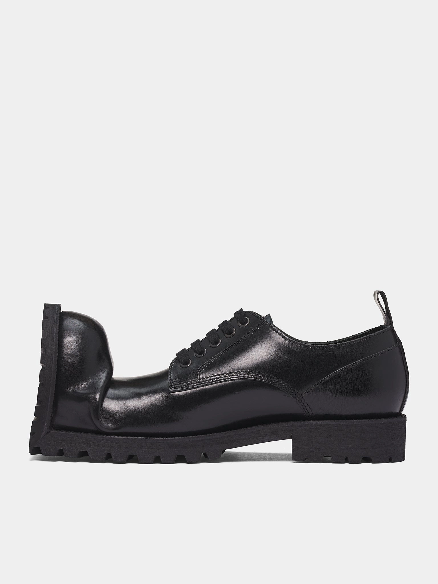 CDG x KLG Crushed Toe Derbies (PP-K102-001-BLACK) Leather Lace Up Derby Shoes