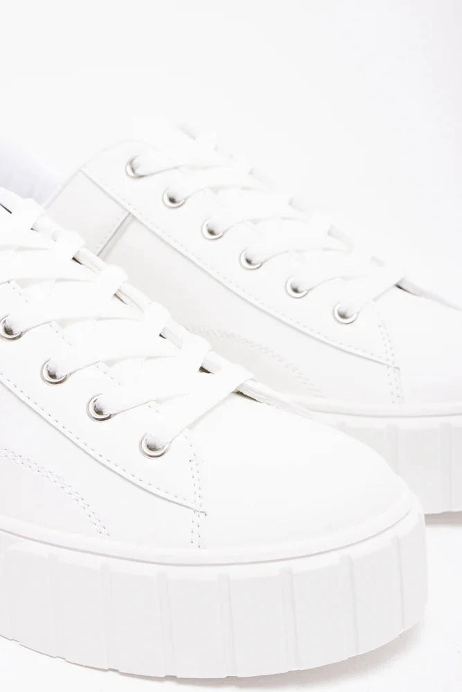 Platform Sneaker White Soft Spot Mary Jane Shoes