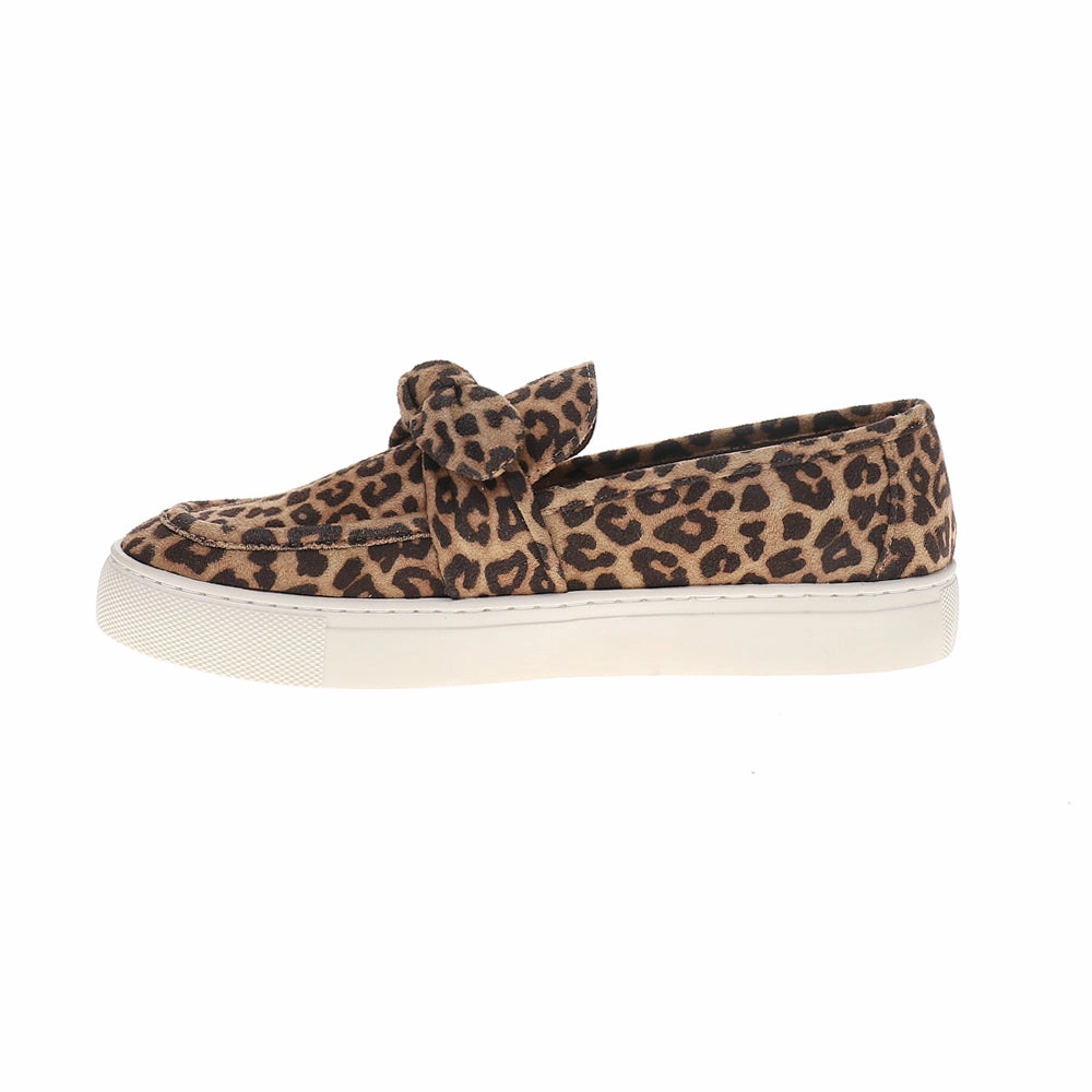 Slip On Heels Mules Why Knot Leopard Print Slip On Sneakers
