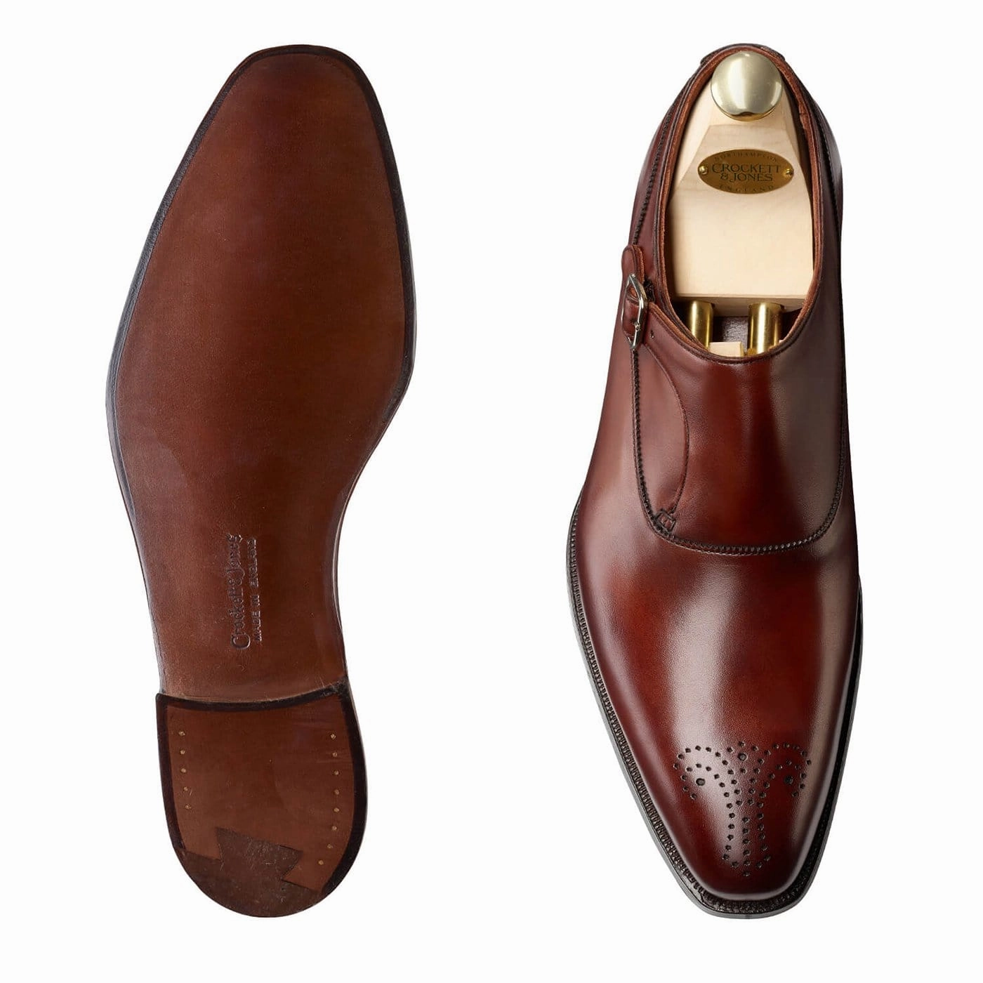 Heeled Oxford Brogues Winston Chestnut Antique Calf