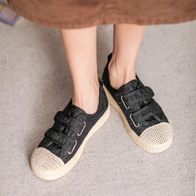 Women Fashion Breathable Velcro Flat Casual Shoes Moc Casual Shoes