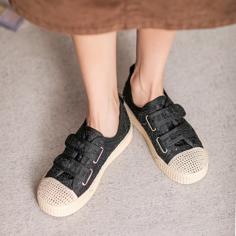Women Fashion Breathable Velcro Flat Casual Shoes Vortak Mono Casual Shoes