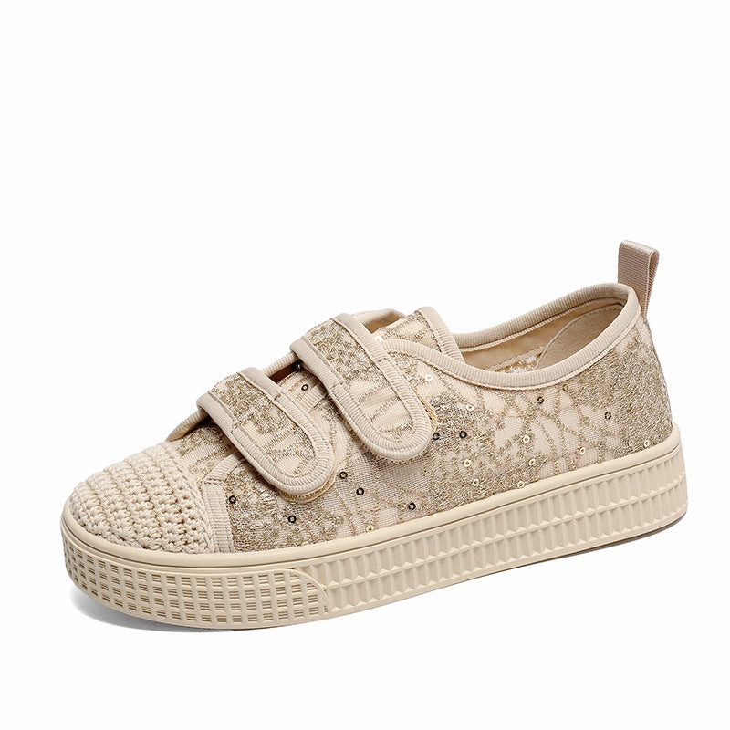 All Season Casual Shoes Women Fashion Breathable Velcro Flat Casual Shoes