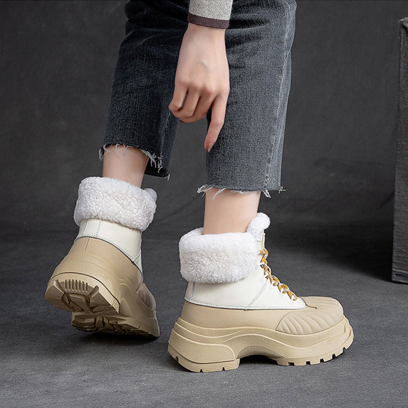 Dvs Militia Boot Snow Women Fashion Leather Chunky Platform Snow Boots