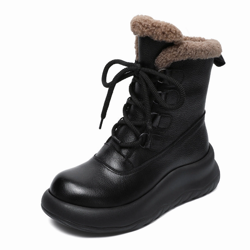 Men Keen Snow Boots Women Minimalism Fashion Leather Mid-Calf Snow Boots
