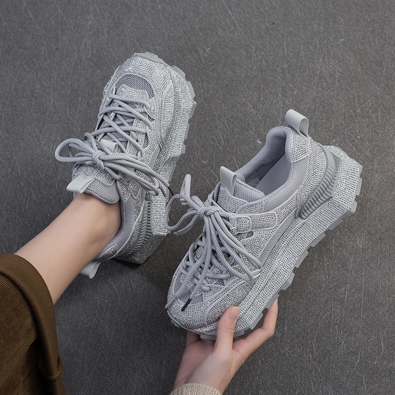 Nike Air Zoom Spiridon Cage 2 Casual Shoes Women Minimalism Plain Crystal Casual Platform Sneakers