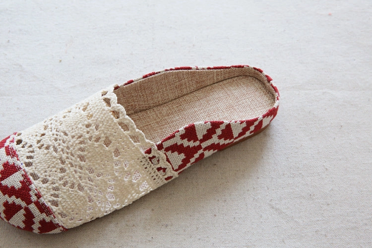 Women Retro Hollow Canvas Summer Casual Slides West Coast Casual Shoes