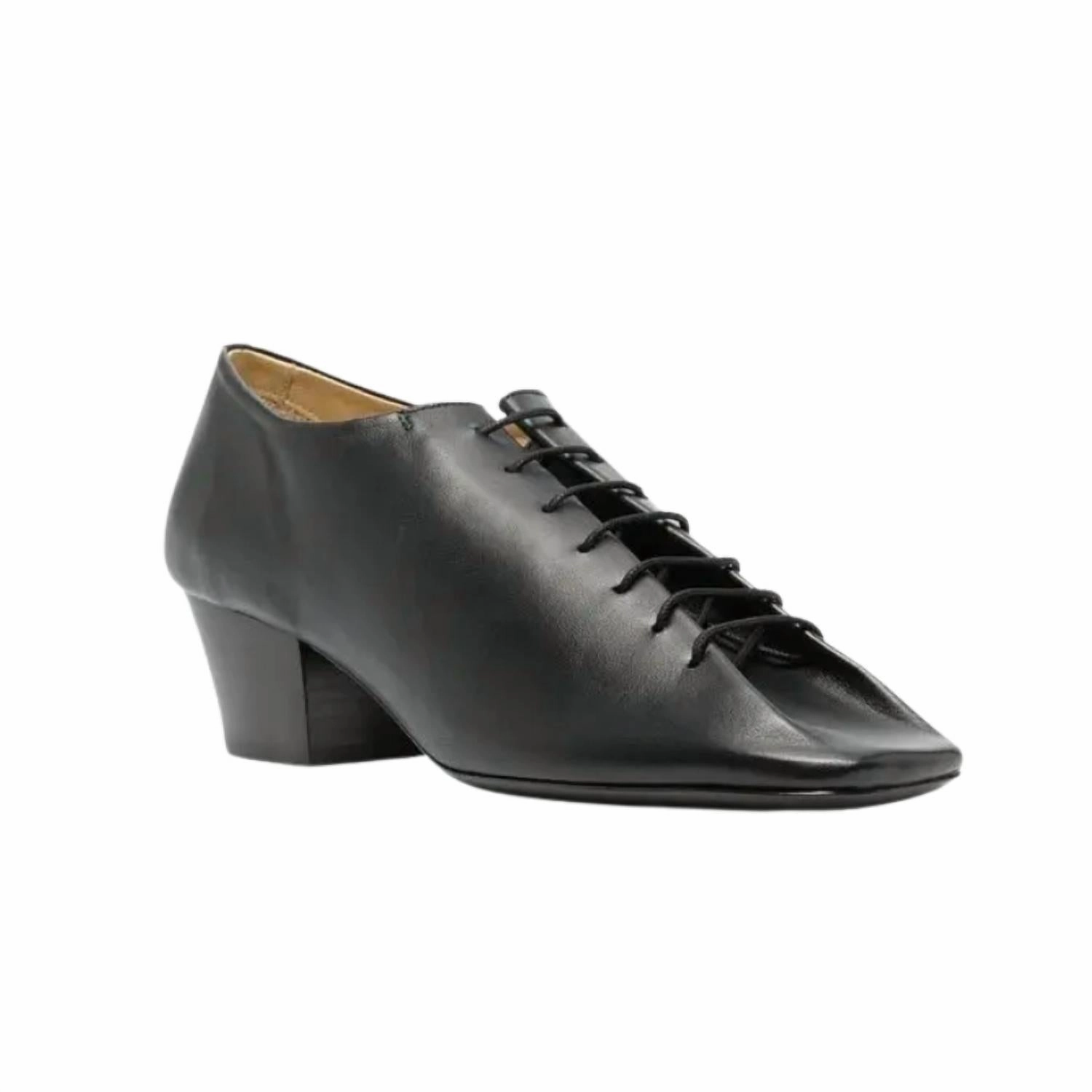Affordable Derby Shoes Women's Leather Derby Pumps In Black