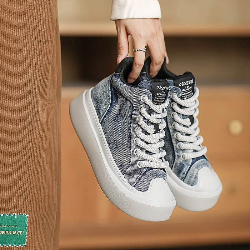 Women Stylish Denim Casual Ankle Boots Bussiness Casual Shoes