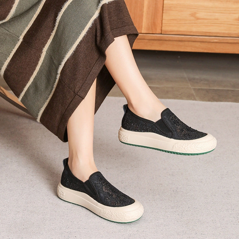 Women Summer Breathable Casual Flats Shoes Loafer Casual Dress Shoes