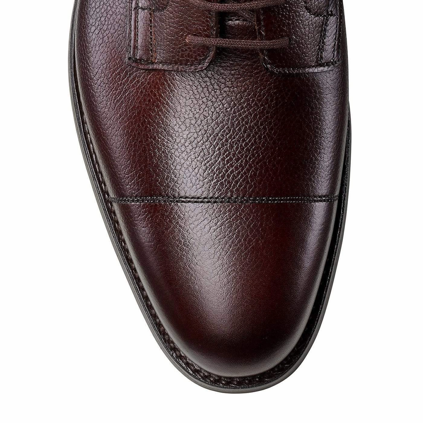 Velvet Derby Shoes Wye Dark Brown Pebble Grain