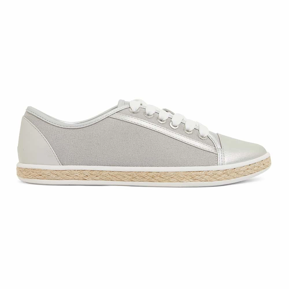 Casual Shoes With Slacks Yale Sneaker in Silver Canvas And Smooth