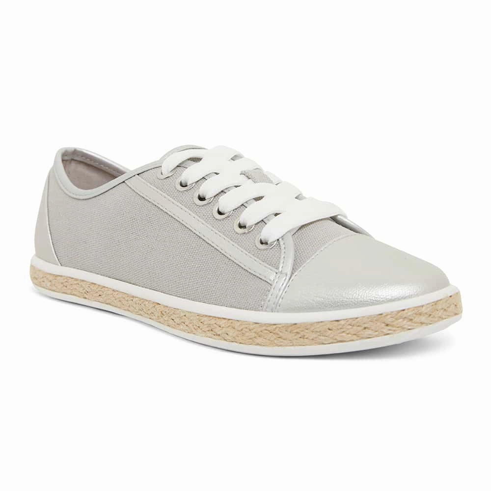 Yale Sneaker in Silver Canvas And Smooth Matalan Casual Shoes