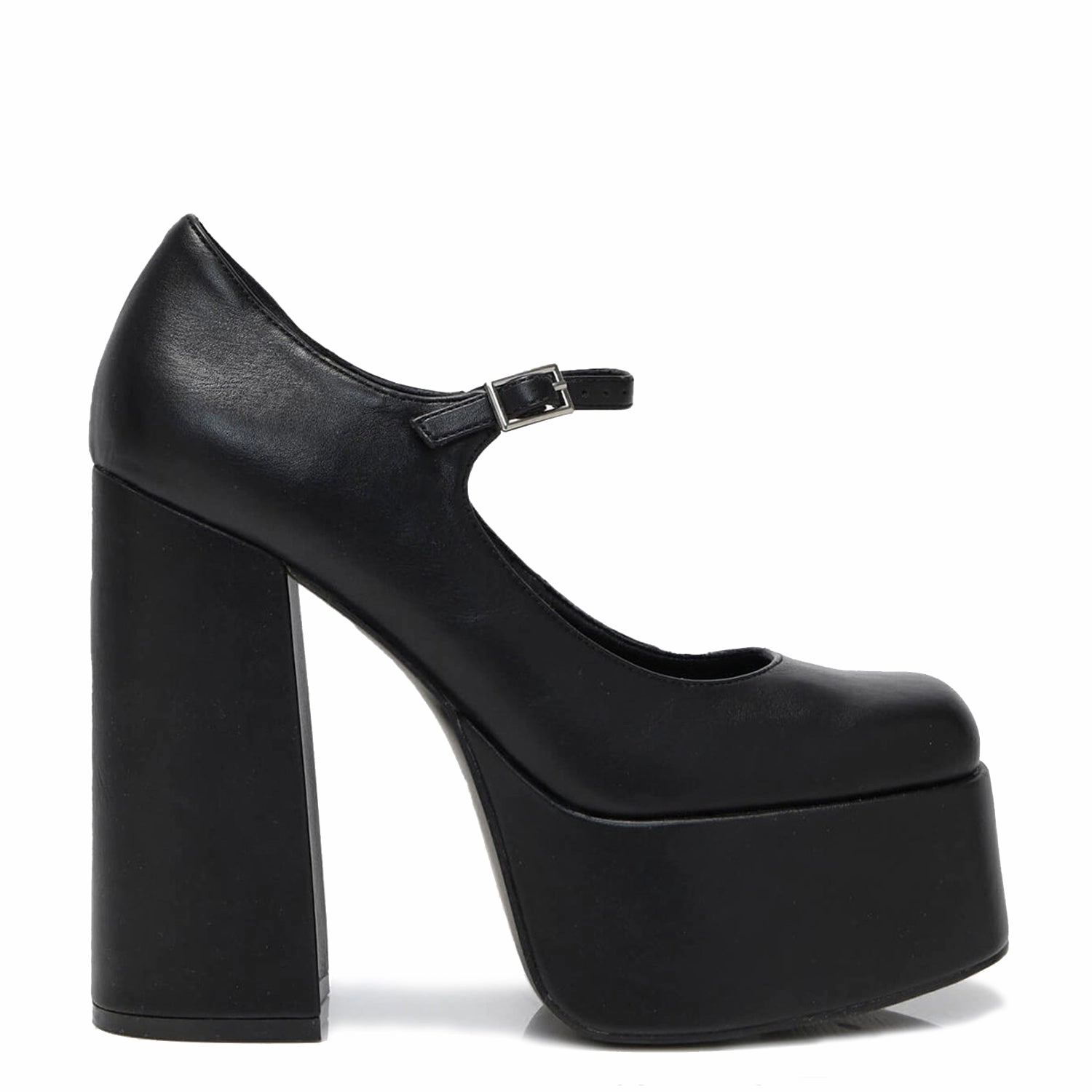Darkbloom Black Platform Heels Patent Leather Shoes Mary Janes