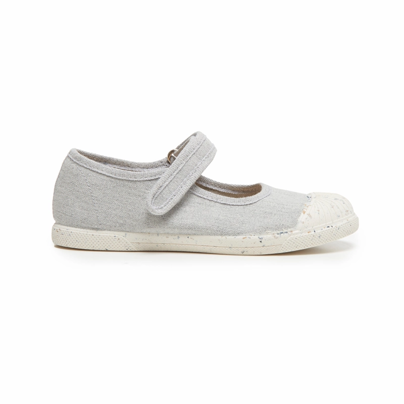 Basketball Shoes That Can Be Worn Childrenchic Anita Girls Grey Cotton Canvas Mary Jane