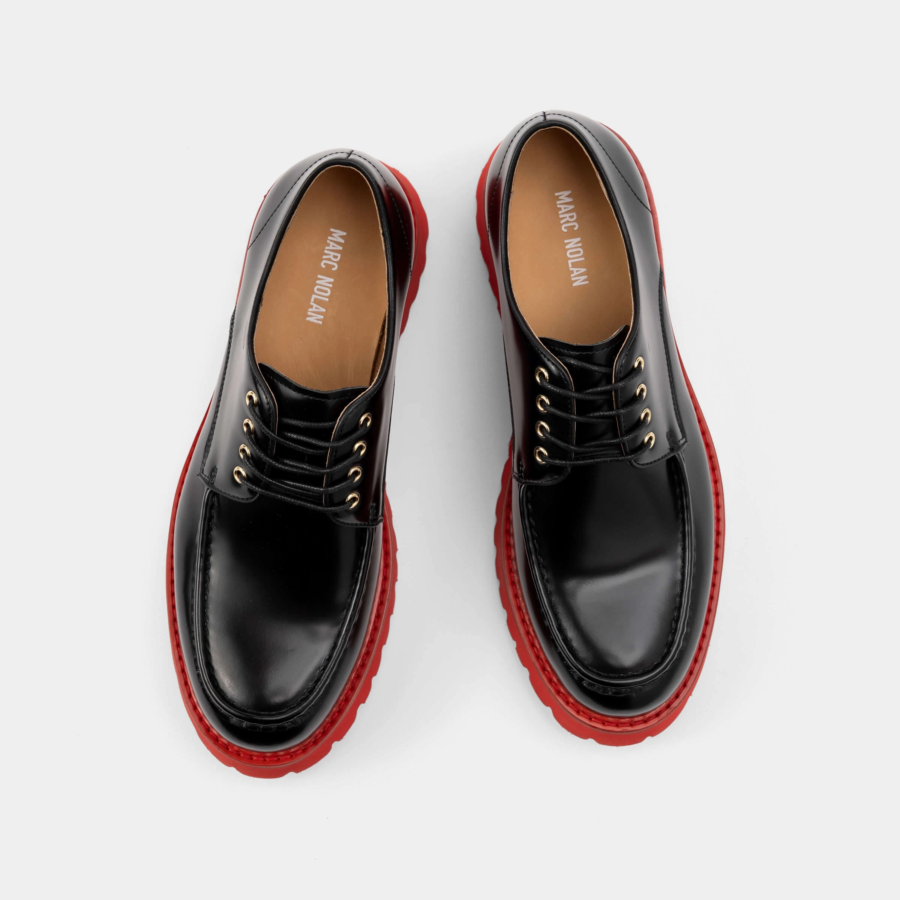 Luca Black/Red Lug Derbys Lace Up House Shoes