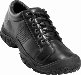 Keen Utility Black Mens PTC WR Leather Oxford Shoes Ankle Strap Oxfords