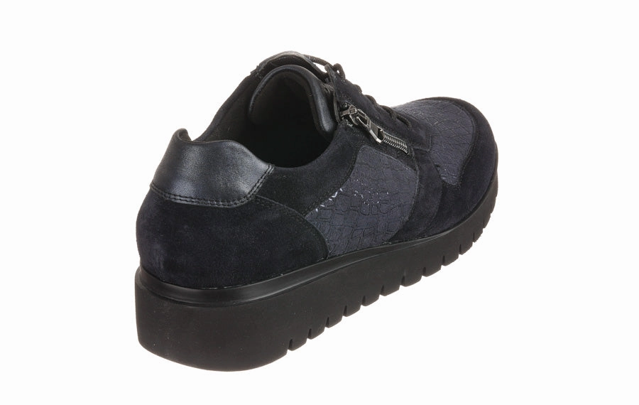 Calf Leather Brogues Wal Texture Navy