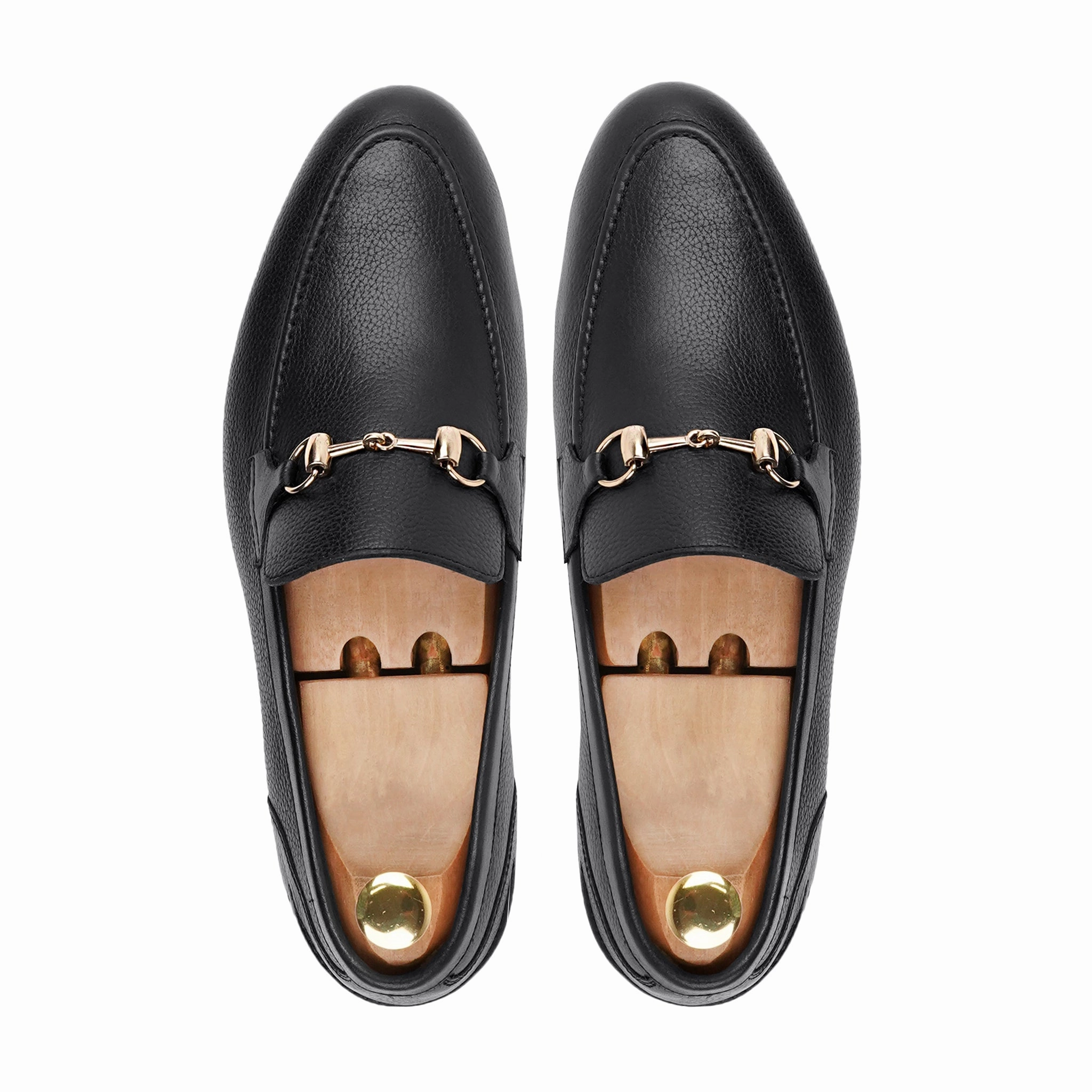 Platforms Loafers Zenda - Men's Black Pebble Grain Leather Loafer